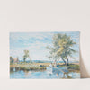 Figures in a boat with an extensive landscape beyond by Robert Thorne Waite