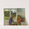 Figures In An Interior With Garden Of Palms Beyond by Edwin Lord Weeks