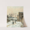 Figures In The Snow, La Rue Cortot, Montmartre by Stanislas Lépine