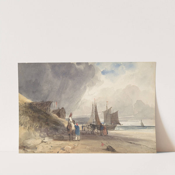 Figures on a Beach, Northern France by Thomas Shotter Boys