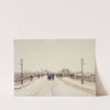 Figures On A Bridge In The Snow by Luigi Loir