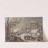 Figures on a Frozen Canal by Gerrit Battem