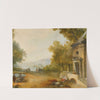 Figures On A Terrace Overlooking A Large Lake by Follower of Hubert Robert