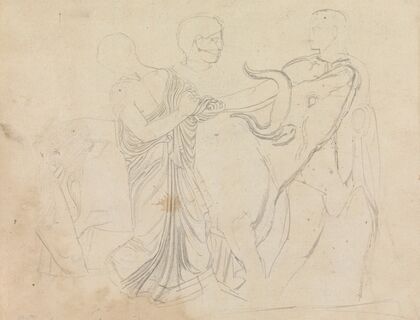 Figures with a Bull From Parthenon Frieze