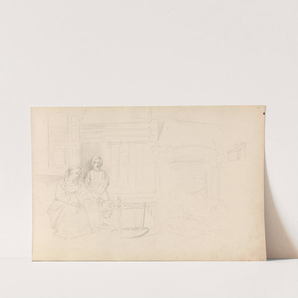 Figurgruppe i interiør (1857) by Adolph Tidemand