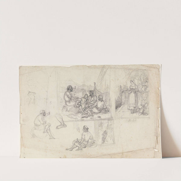 Figurscener med italienske motiver by Adolph Tidemand