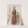 Figuurstudies met een staande man in rode kamerjas by Jan Weissenbruch