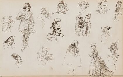 Figuurstudies, onder andere met een boogschutter