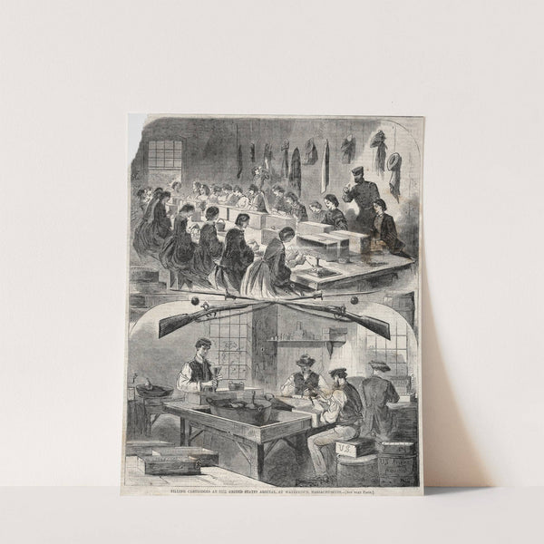 Filling Cartridges at the United States Arsenal, at Watertown, Massachusetts (1861) by Winslow Homer