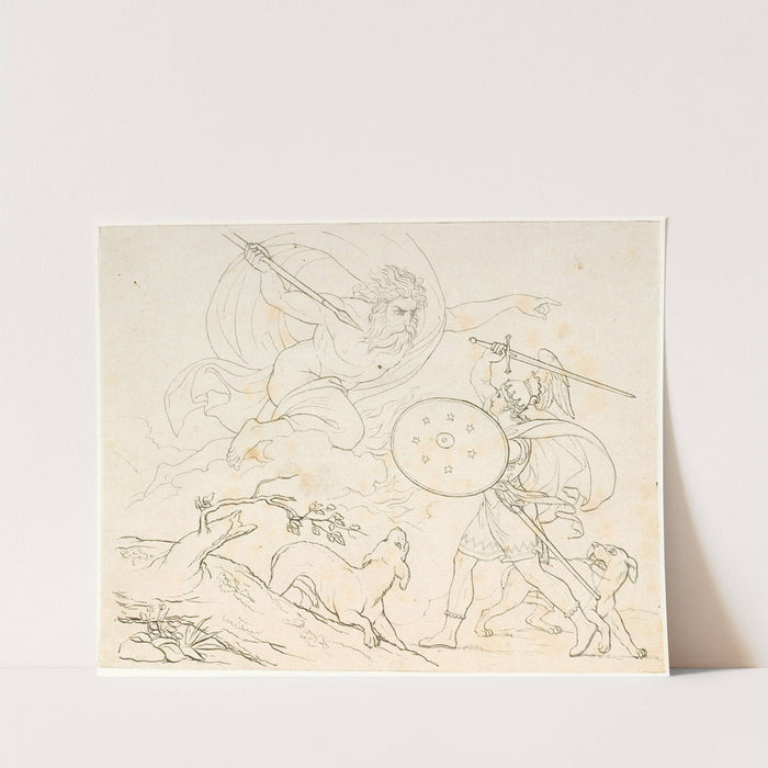 Fingals kamp med Lodas ånd by Christian Gottlieb Kratzenstein-Stub