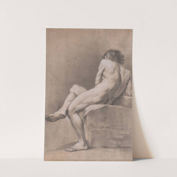 Finished Academy Study of a Seated Male Figure by Giacomo Zoboli