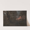 Fire in the village by Franciszek Kostrzewski