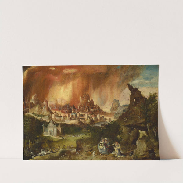 Fire of Sodom, Lot with his daughters (Genesis 19-30-35) by Herri met de Bles