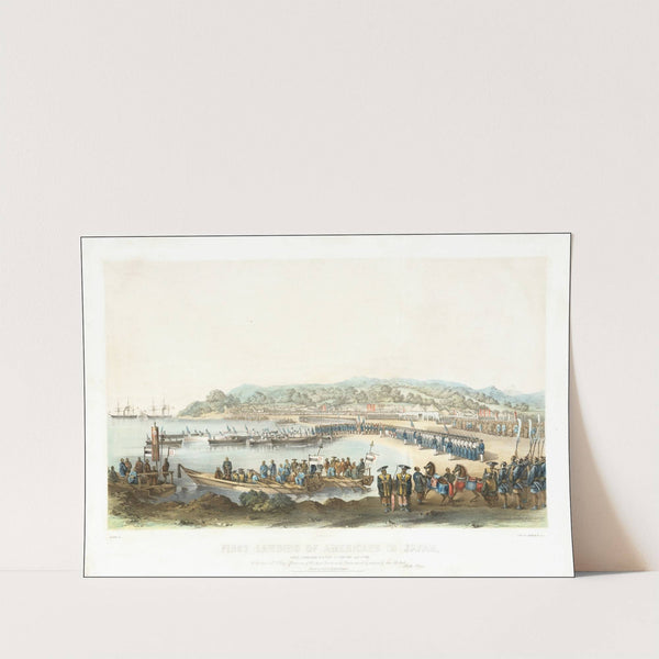 First Landing of Americans in Japan Under Commodore M. C. Perry At Gore-Hama July 14th 1853 (1855) by Sarony, Major & Knapp Lith.