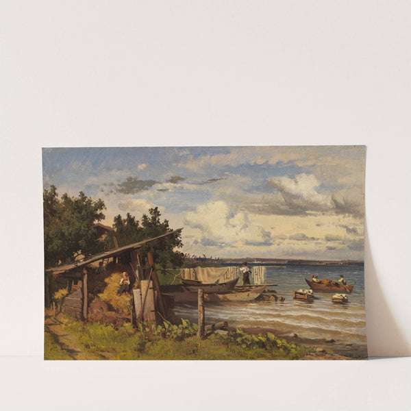 Fischer am Seeufer by Adolf Heinrich Lier