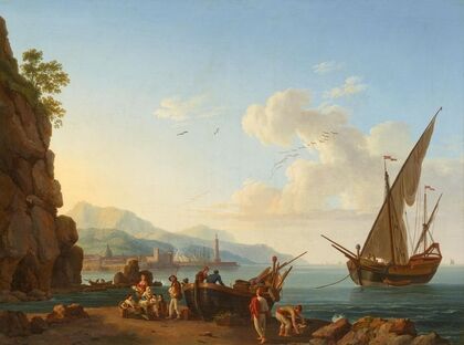 Fischer mit Boot am Strand (1772)