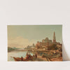 Fischer und weitere Figuren am Ufer des Guadalquivir mit Blickauf die römische Brücke und der Großen Moschee von Cordoba (1863) by François Antoine Bossuet