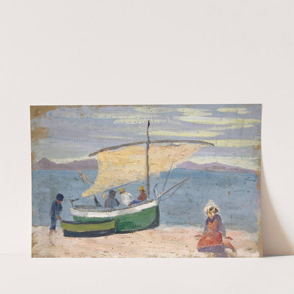 Fischerboot am Strand by Ernst Schiess