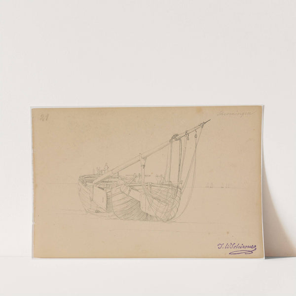 Fischerkahn am Strand von Scheveningen, fol. 21 by Johann Wilhelm Schirmer