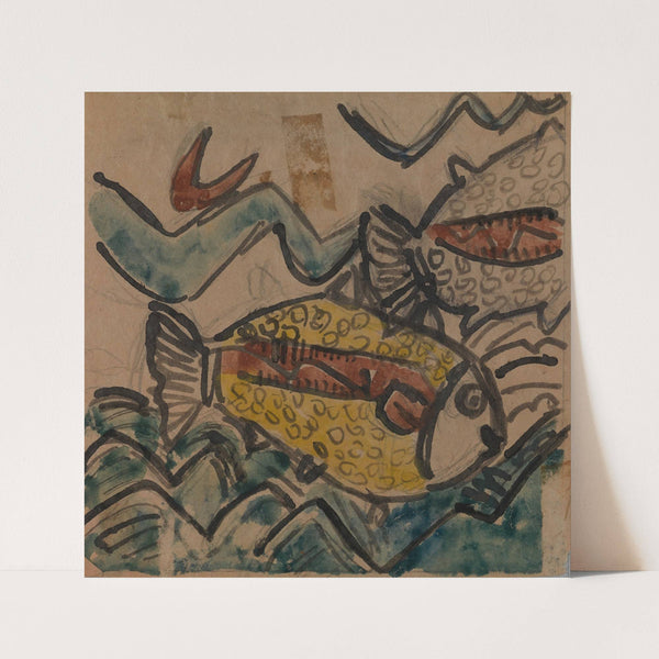Fish Design for a Ceramic Plate (ca. 1930-1939) by Holcha Krake