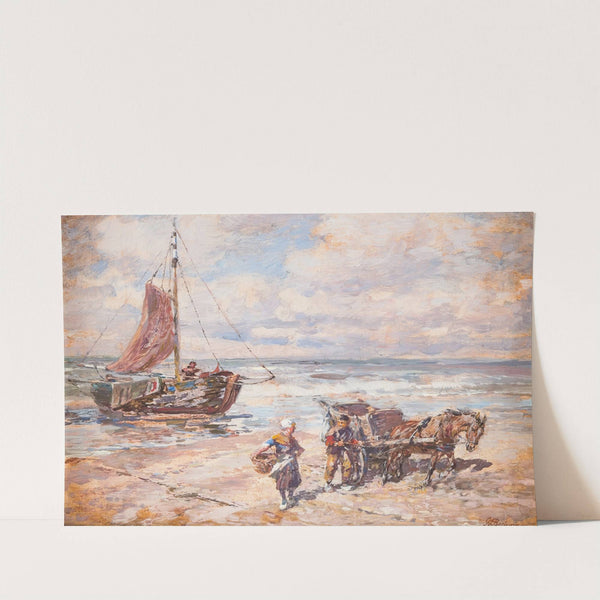 Fisher by the beach by Gregor von Bochmann