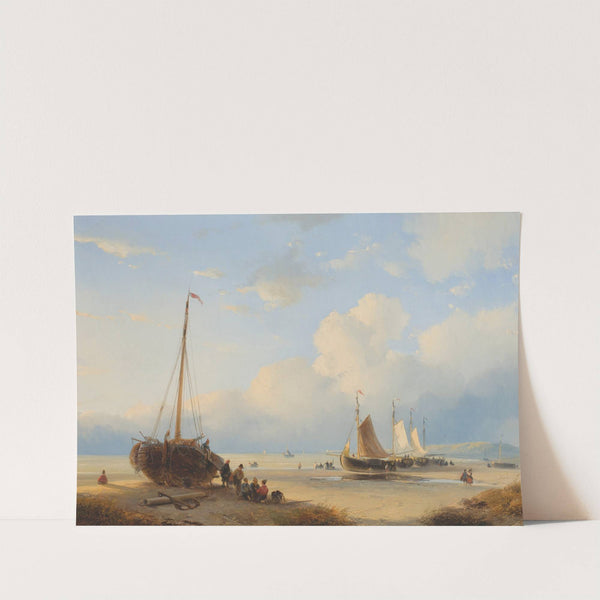 Fisherfolk With Beached Vessels (1845) by Andreas Schelfhout