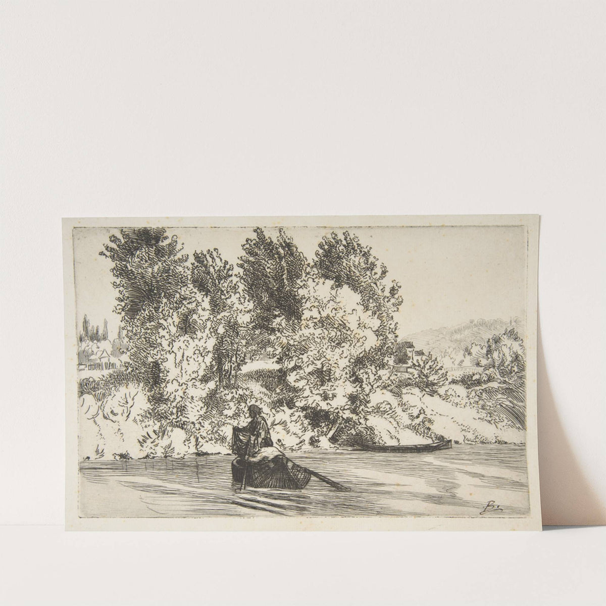 Fisherman with a net (1868) by Félix Bracquemond