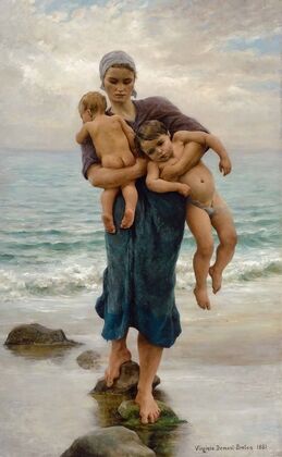Fisherman’s wife coming to bath her Children