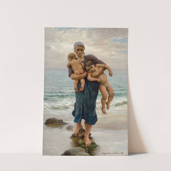 Fisherman&#039;s wife coming to bath her Children by Virginie Demont-Breton