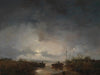 Fishermen in a moonlit night