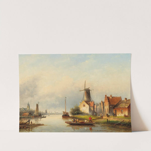 Fishermen On The Canal by Jan Jacob Coenraad Spohler