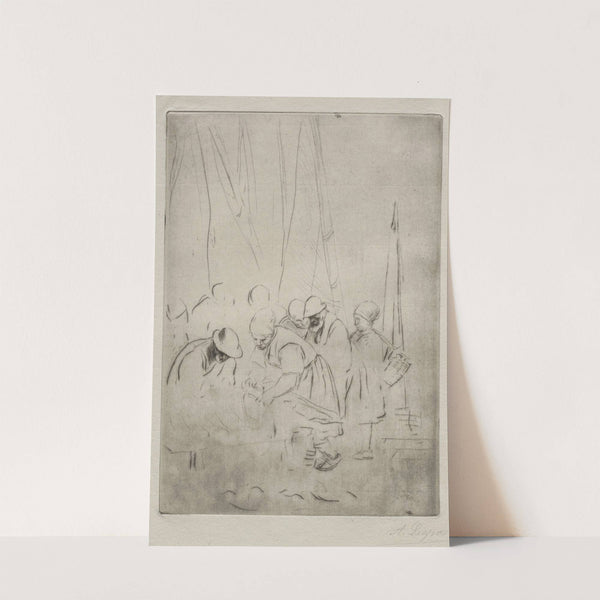 Fishermen on the Wharf at Boulogne (c. 1857–1911) by Alphonse Legros