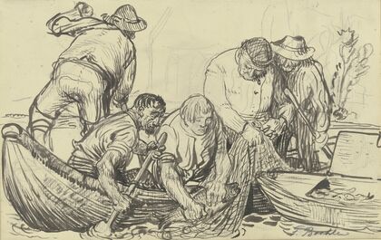 Fishermen working