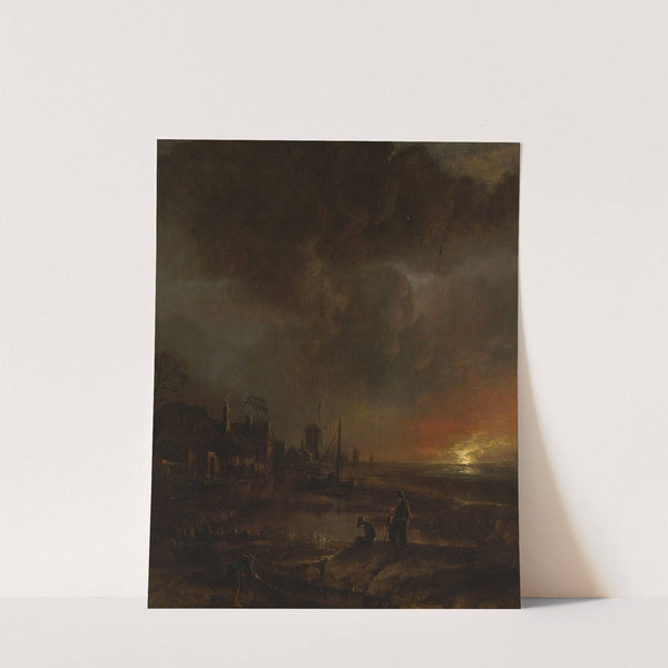 Fishing at night by Aert van der Neer