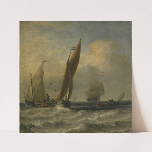 Fishing Boats at Sea by Willem van de Velde the Younger