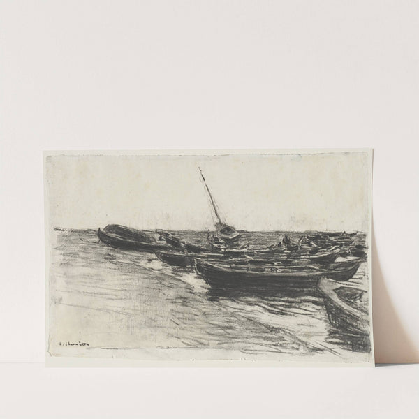 Fishing Boats on the Beach at Étretat by Léon Augustin Lhermitte