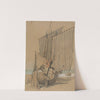 Fishing Boats on the Beach with Sails Drying by Samuel Prout