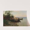 Fishing Boats On The Shore Of Lake Constance At Dusk by Joseph Wopfner