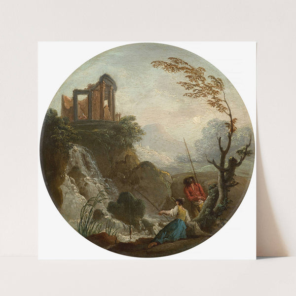 Fishing couple by Charles-François Lacroix