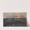Fishing Harbour with Sunlit Mountains. Study from North Norway by Anna Boberg