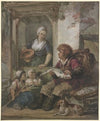 Fishmonger and Maid at a Door
