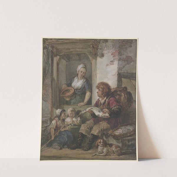 Fishmonger and Maid at a Door by Abraham Van Strij