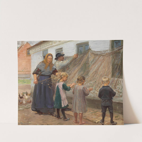 Fiskegarnene redes (1911) by Anna Ancher