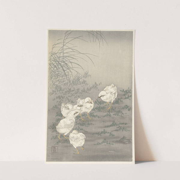 Five chicks by Ohara Koson