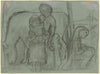 Five children, donkey and dog