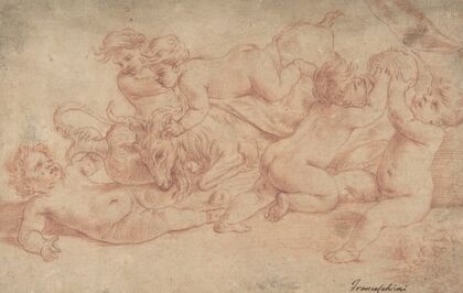 Five Putti Playing with a Goat (Bacchanalia)