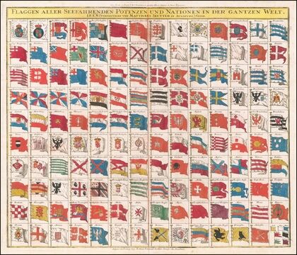 Flaggen aller Seefahrenden Potenzen und Nationen in der gantzen Welt . . . (1760) — size preview