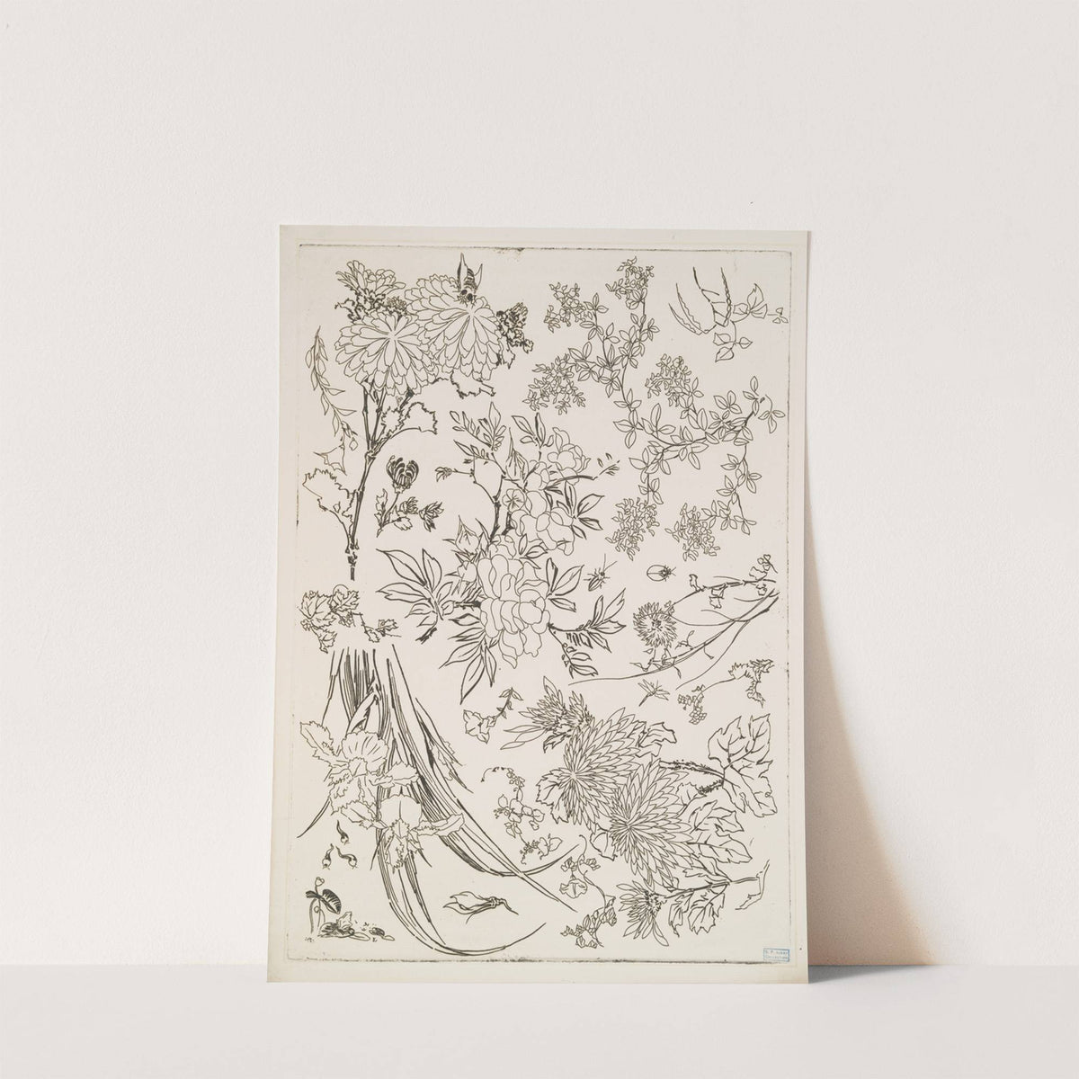 Fleurs (1866) by Félix Bracquemond