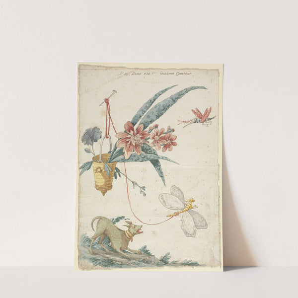 Floral Design with Dog and Insects (1774) by Giacomo Cavenezia