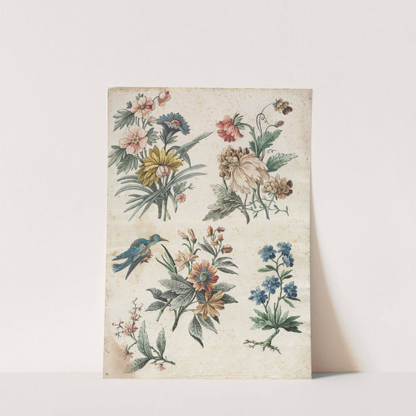 Floral Designs with a Blue Bird (c. 1773) by Giacomo Cavenezia